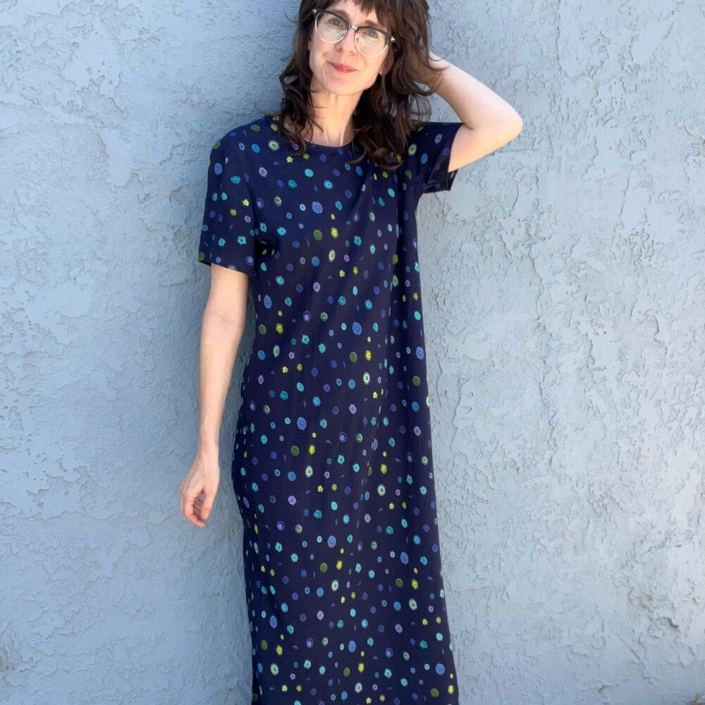 Vintagte 90s Maxi Dress Size 14 petite large Retro Liz Claiborne